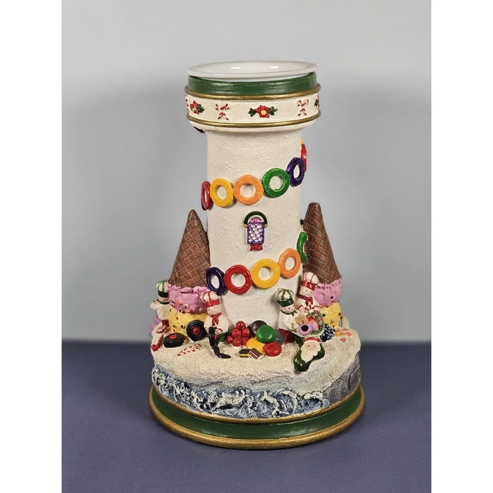 Danbury Mint Candyland Lighthouse Candlestick Christmas Decor